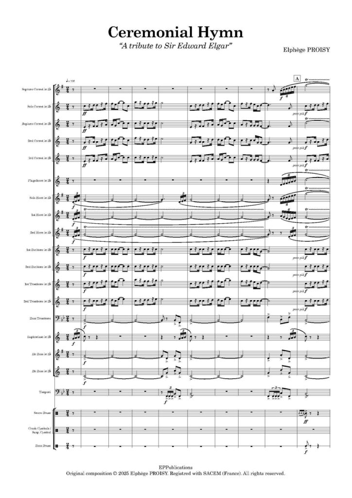 première page Ceremonial Hymn brass band