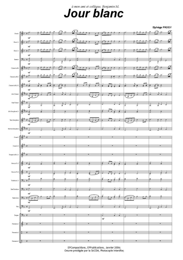 première page de "Jour blanc"