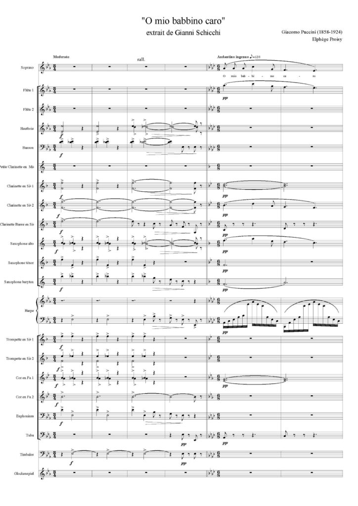 première page O mio babbino caro