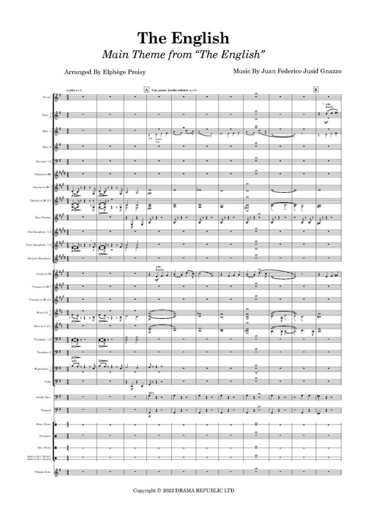 première page arrangement The English